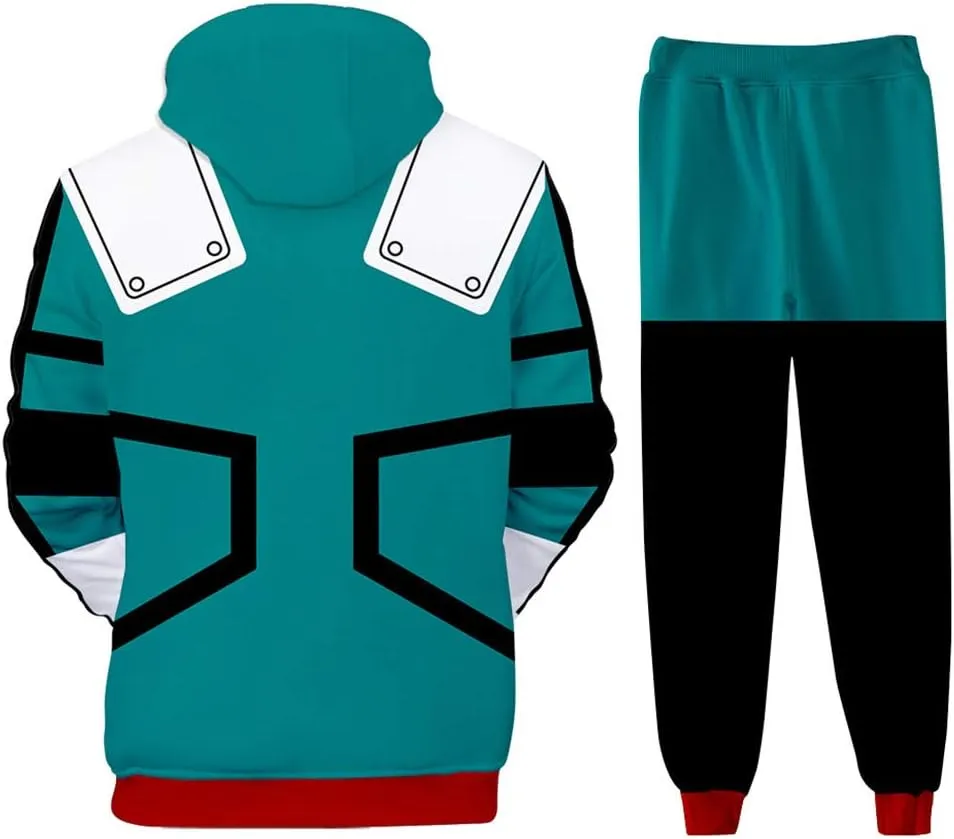 Unisex Adult Hoodie and Sweatpants Anime Cosplay Sweatshirt Pants Set Joggers