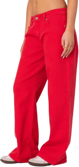Women Y2k Straight Leg Jeans Pants High Waist Pockets Loose Fit Denim Trousers Streetwear