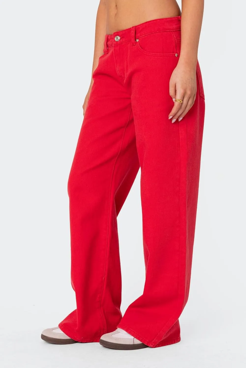 Women Y2k Straight Leg Jeans Pants High Waist Pockets Loose Fit Denim Trousers Streetwear